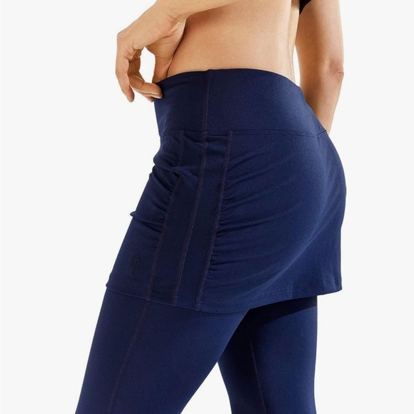 Coolibar XL Women's Skirted Swim Tights Shorebreak Sun Protective UPF Ruched - Picture 10 of 14